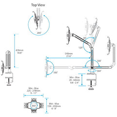 StarTech.com Bras pour tablette sur bureau - Articulé - Pour tablettes de 9