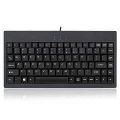 Black USB-PS/2 Combo Mini Keyboard with LEDs for Caps, Num and Scroll Lock