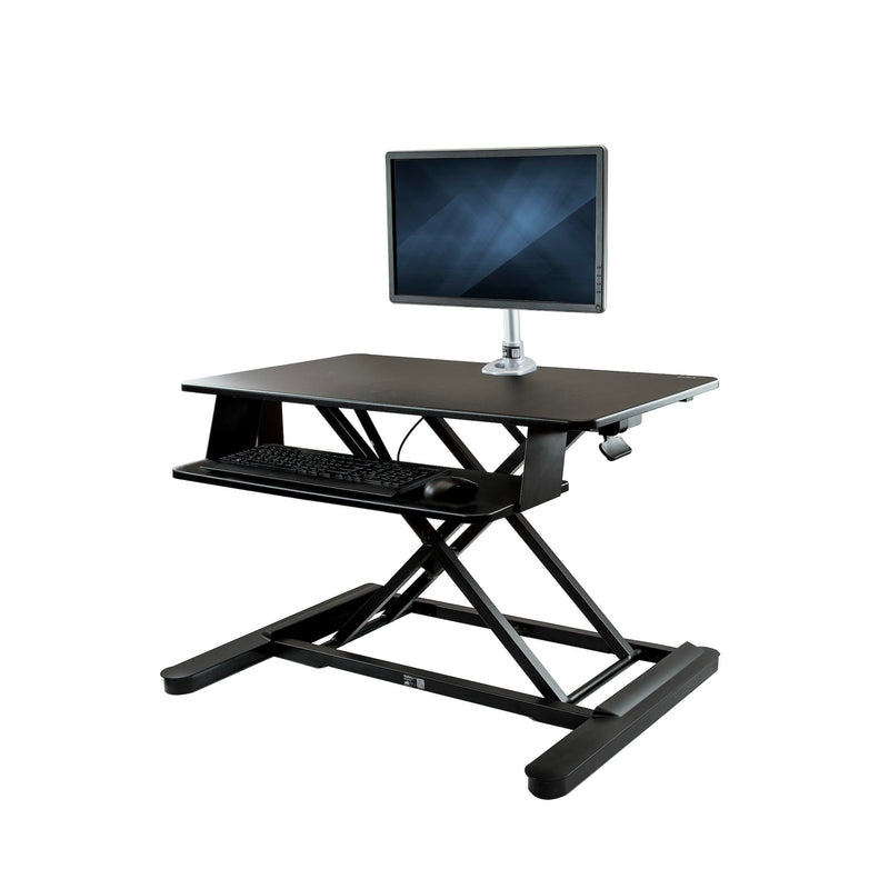 Transform your desk into a sit-stand workstation, with easy height adjustment an