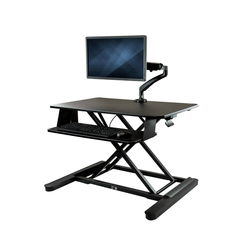 Transform your desk into a sit-stand workstation, with easy height adjustment an