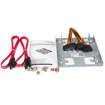 StarTech.com Double support de disque dur de 2,5" à 3,5" pour disques durs SATA - Support pour 2 disques de 2,5" à 3,5" pour baie de montage