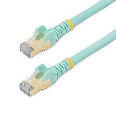 StarTech.com Câble Ethernet CAT6a de 20 pieds - Cordon de brassage PoE 10 Gigabit de catégorie 6a blindé sans accroc 100 W - Câblage certifié Aqua UL/TIA 10 GbE