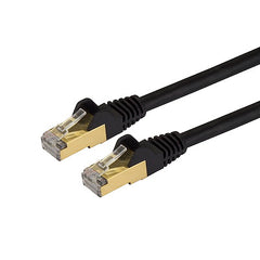 StarTech.com Câble Ethernet CAT6a de 1,5 m – Cordon de brassage PoE 10 Gigabit de catégorie 6a, blindé sans accroc, 100 W – 10 GbE noir, câblage certifié UL/TIA