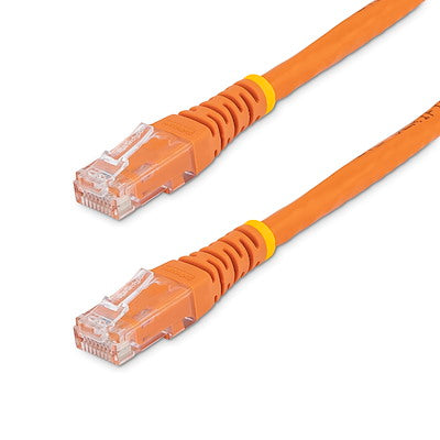 StarTech.com Câble Ethernet CAT6 de 1,8 m – Gigabit moulé orange – 100 W PoE UTP 650 MHz – Cordon de brassage catégorie 6 Câblage certifié UL/TIA