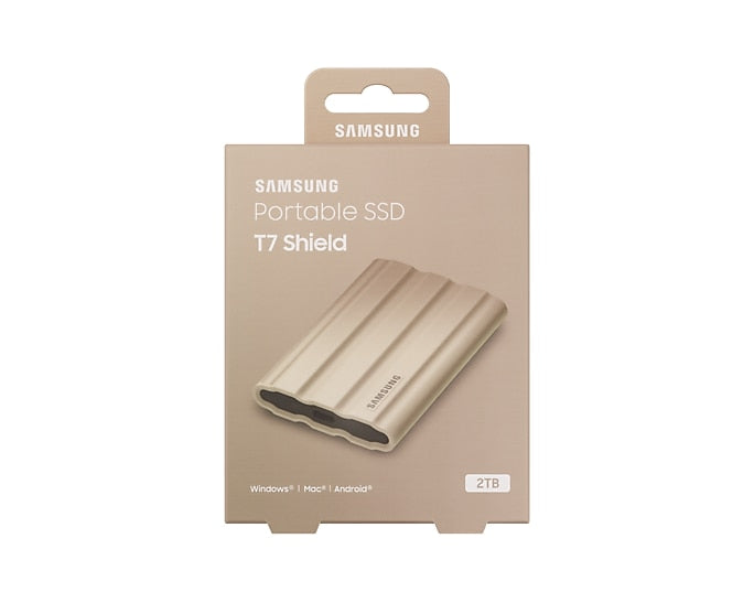 Disque SSD portable Samsung USB 3.2 Gen. 2 T7 Shield 2 To - Beige