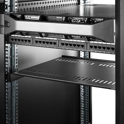 StarTech.com 1U Vented Server Rack Cabinet Shelf - Fixed 16" Deep Cantilever Rackmount Tray for 19" Data/AV/Network Enclosure w/Cage Nuts