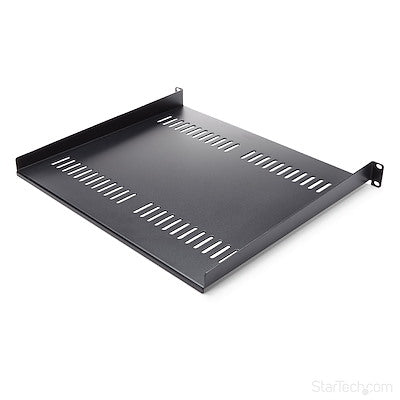 StarTech.com 1U Vented Server Rack Cabinet Shelf - Fixed 16" Deep Cantilever Rackmount Tray for 19" Data/AV/Network Enclosure w/Cage Nuts