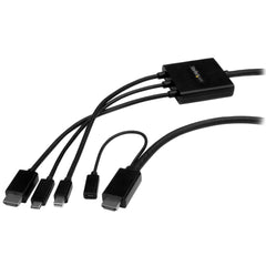 Connect a USB Type C, HDMI or Mini DisplayPort laptop to an HDMI display or proj