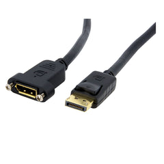 StarTech.com Câble DisplayPort à montage sur panneau de 1 m, vidéo 4K x 2K, câble d'extension DisplayPort 1.2 mâle vers femelle, cordon d'extension DP