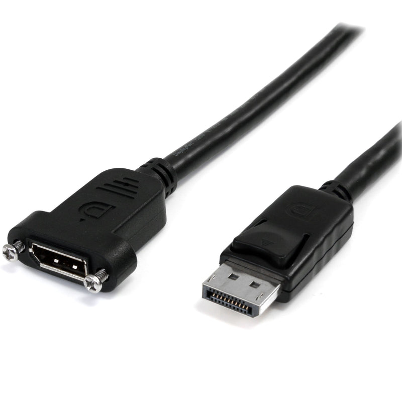 StarTech.com Câble DisplayPort à montage sur panneau de 1 m, vidéo 4K x 2K, câble d'extension DisplayPort 1.2 mâle vers femelle, cordon d'extension DP