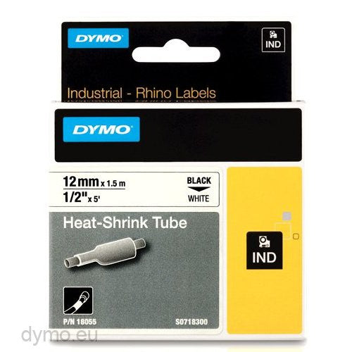 Tube thermorétractable blanc Dymo