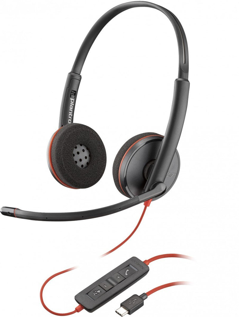 CASQUE HP POLY BLACKWIRE C3220 STÉRÉO USB-C NOIR + ÉTUI DE TRANSPORT