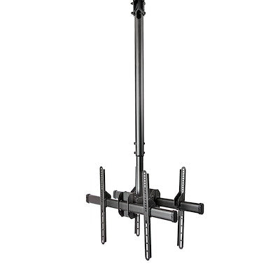 Adjustable back-to-back dual TV ceiling mount w/ telescopic pole for large VESA