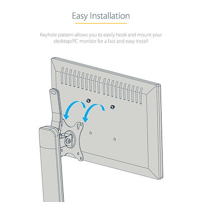 StarTech.com Support d'écran unique sur pied, support de bureau ergonomique réglable en hauteur, pour écrans à montage VESA jusqu'à 32" (15 lb)