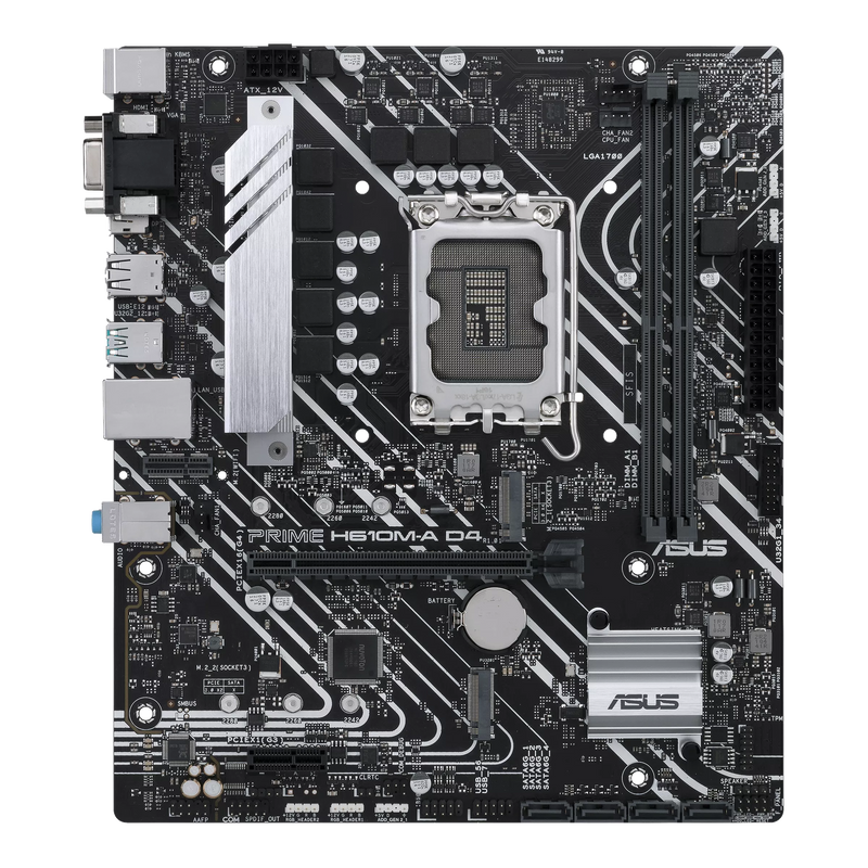 Asus Prime H610M-A D4-CSM Desktop Motherboard - Intel H610 Chipset - Socket LGA-1700 - Micro ATX