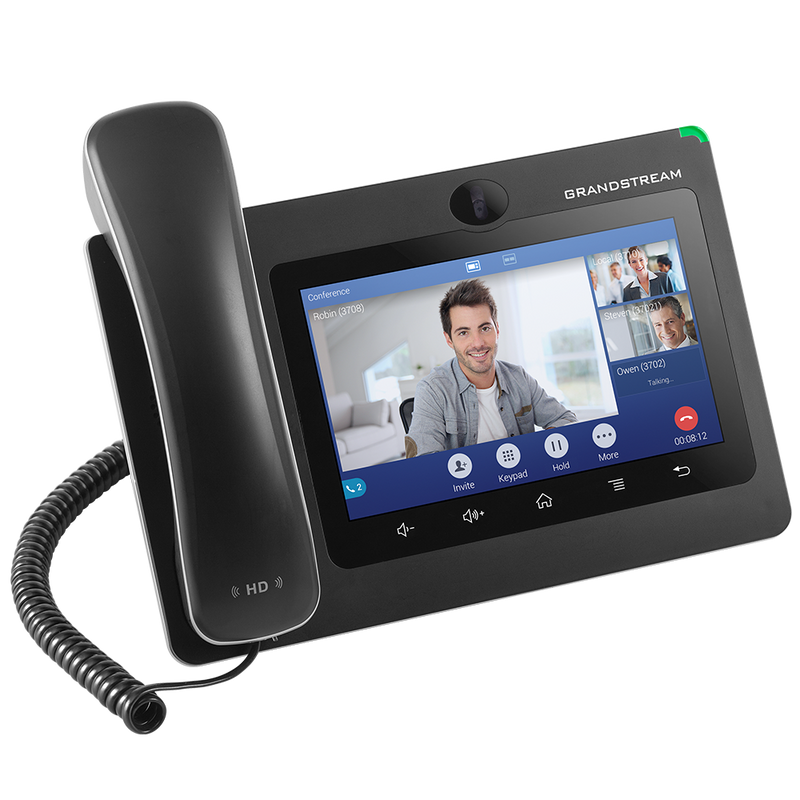 Téléphone IP Grandstream GXV3370 - Avec fil - Avec ou sans fil - Bluetooth, Wi-Fi - Bureau, Montage mural - Noir