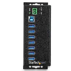 StarTech.com 7 Port USB Hub w/ Power Adapter - Metal Industrial USB 3.0 Data Hub - Din Rail, Wall & Desk Mountable USB 3.1 Gen 1 5Gbps Hub