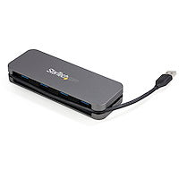 StarTech.com 4 Port USB 3.0 Hub, 4x USB-A, 5Gbps Laptop/Desktop USB Type-A Hub, USB Bus Powered, 28cm Long Cable with Cable Management