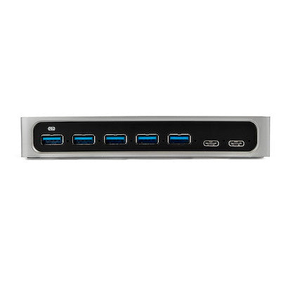 StarTech.com Hub USB C 7 ports avec charge rapide - 5x USB-A et 2x USB-C (USB 3.0 SuperSpeed ​​5Gbps) - Hub adaptateur USB 3.2 Gen 1 - Auto-alimenté