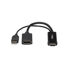 Connect an HDMI laptop or desktop to a DisplayPort monitor, using this compact,