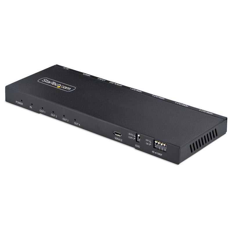 StarTech.com Répartiteur HDMI 4 ports, 4K 60 Hz HDMI 2.0, répartiteur HDMI 1 entrée 4 sorties, répartiteur HDMI 4K avec scaler intégré, affichage/sortie HDMI 1x4