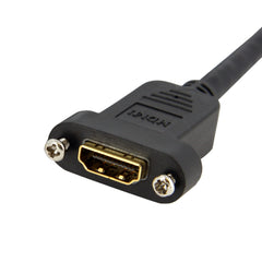 StarTech.com Adaptateur HDMI femelle vers mâle 3 pieds, câble HDMI 4K haute vitesse à montage sur panneau, HDMI femelle vers mâle, câble de connecteur à montage sur panneau HDMI