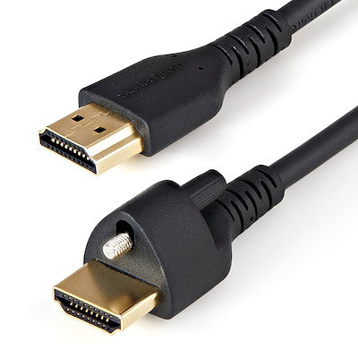 StarTech.com 2m(6ft) HDMI Cable with Locking Screw, 4K 60Hz HDR High Speed HDMI 2.0 Cable with Ethernet, Secure Locking Connector, M/M