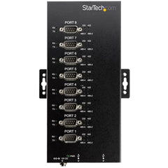 StarTech.com Adaptateur hub série USB vers RS232/RS485/RS422 8 ports – Convertisseur série USB 2.0 vers DB9 industriel en métal – Montable sur rail Din