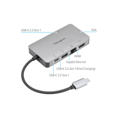 USB-C DP Alt Mode Single Video 4K HDMI/VGA Docking Station w/ 100W PD Pass-Thru