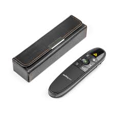 Wireless Presentation Remote with Green Laser Pointer - 90 ft. (27 m) - USB Presentation Clicker for Mac and Windows - Batteries Included - Wireless Slideshow and Volume Controls