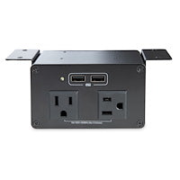 StarTech.com Module de prise de courant pour boîtier de connectivité de table de conférence - 2x alimentation CA et 2x USB-A - Hub d'alimentation et de charge