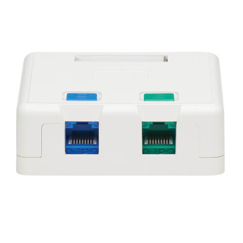 Tripp Lite Surface-Mount Box for Keystone Jacks - 2 Ports, White