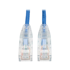 Tripp Lite Cat6 Gigabit Snagless Molded Slim UTP Patch Cable (RJ45 M/M), Blue, 1ft