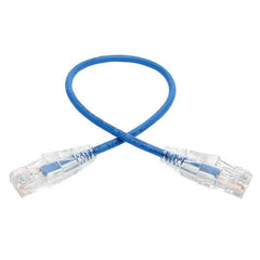 Tripp Lite Cat6 Gigabit Snagless Molded Slim UTP Patch Cable (RJ45 M/M), Blue, 1ft