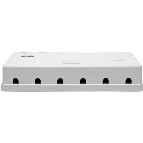 Pre-Configured Unshielded Cat6 6-Port Surface-Mount Box, 110 IDC, RJ45, White