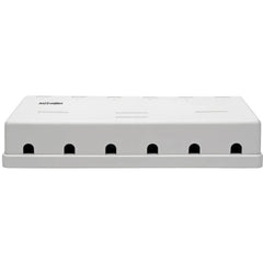 Pre-Configured Unshielded Cat6 6-Port Surface-Mount Box, 110 IDC, RJ45, White