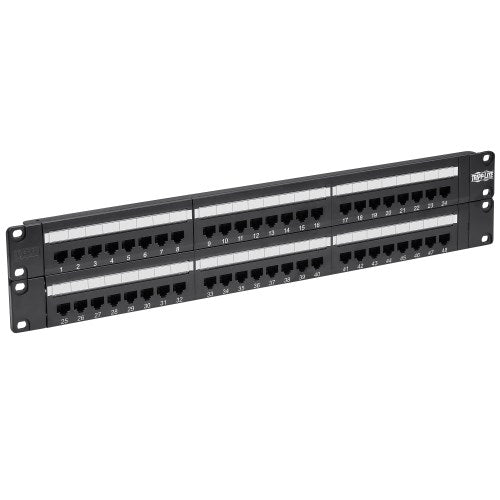 Tripp Lite Panneau de brassage Cat6 Cat5 à 48 ports, montage en rack 110 Punch Down RJ45 Ethernet 1URM 568B