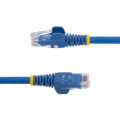 StarTech.com Câble Ethernet CAT6 15 cm, LSZH (faible fumée, zéro halogène), 10 GbE sans accroc, 100 W PoE UTP RJ45, cordon de brassage réseau bleu, ETL