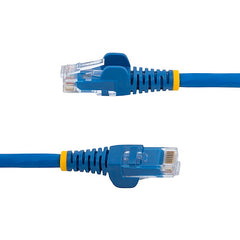 StarTech.com Câble Ethernet CAT6 15 cm, LSZH (faible fumée, zéro halogène), 10 GbE sans accroc, 100 W PoE UTP RJ45, cordon de brassage réseau bleu, ETL