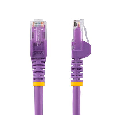 StarTech.com Câble Ethernet CAT6 de 3 m - Gigabit sans accroc violet - Cordon de brassage PoE UTP 650 MHz de catégorie 6 100 W Câblage certifié UL/TIA