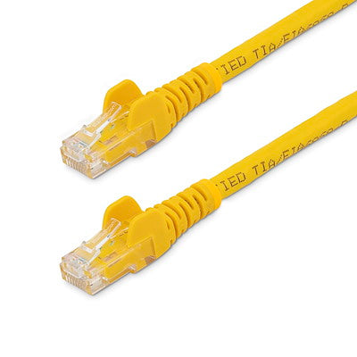 StarTech.com Câble Ethernet CAT6 de 3,7 m - Gigabit sans accroc jaune - Cordon de brassage PoE UTP 650 MHz de catégorie 6 100 W Câblage certifié UL/TIA