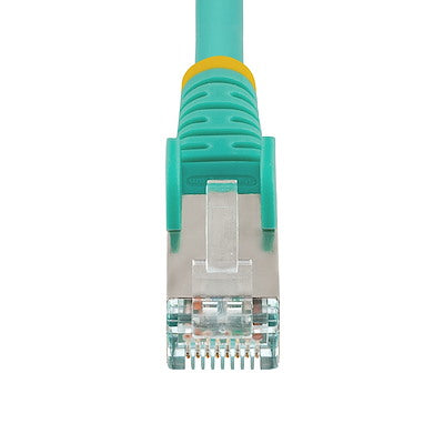 StarTech.com Câble Ethernet CAT6a de 30 pieds, Aqua Low Smoke Zero Halogen (LSZH) 10 GbE 100W PoE S/FTP Cordon de brassage réseau RJ-45 sans accroc