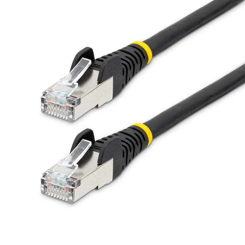 StarTech.com Câble Ethernet CAT6a de 9,1 m, noir, faible fumée, sans halogène (LSZH), 10 GbE, 100 W, PoE S/FTP, cordon de brassage réseau RJ-45 sans accroc