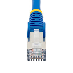 StarTech.com Câble Ethernet CAT6a de 9,1 m, bleu, faible fumée, sans halogène (LSZH), 10 GbE, 100 W, PoE S/FTP, cordon de brassage réseau RJ-45 sans accroc