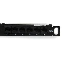 StarTech.com 24 Port 0.5U Cat5e Patch Panel - RJ45 Ethernet Rackmount Cat 5e 110 Patch Panel