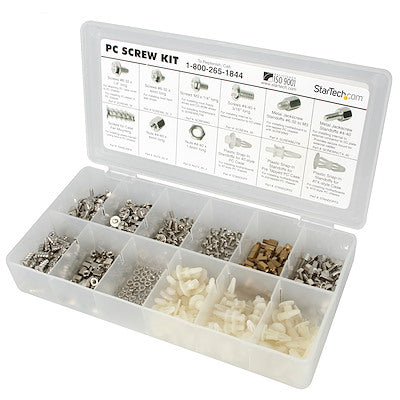 StarTech.com Deluxe Assortment PC Screw Kit - Screw Nuts and Standoffs - Assortment Of 12 Common PC Case Screws - Screw kit