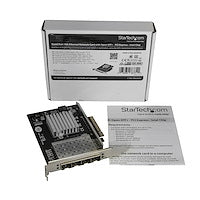 StarTech.com Carte réseau SFP+ Quad Port 10G - Adaptateur Convergé Intel XL710 Open SFP+ - Carte réseau PCIe 10 Gigabit Fibre Optique Serveur - 10GbE 