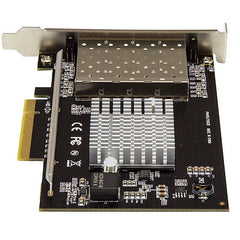 StarTech.com Carte réseau SFP+ Quad Port 10G - Adaptateur Convergé Intel XL710 Open SFP+ - Carte réseau PCIe 10 Gigabit Fibre Optique Serveur - 10GbE 