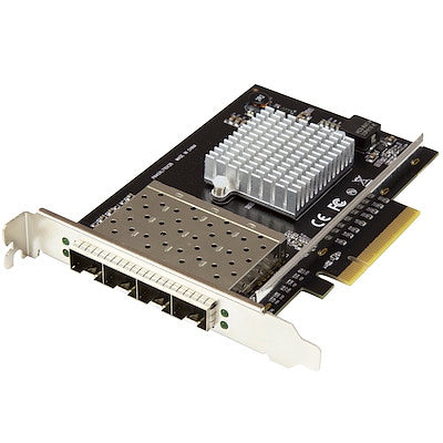 StarTech.com Carte réseau SFP+ Quad Port 10G - Adaptateur Convergé Intel XL710 Open SFP+ - Carte réseau PCIe 10 Gigabit Fibre Optique Serveur - 10GbE 