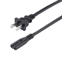 10ft Laptop Power Cord NEMA 1-15P to IEC C7 | AC Power Cord for Most Notebooks P
